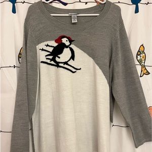Penguin Skiing - Sweater - Catherines size 1X